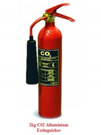 2kg CO2 Aliminium Fire Extinguisher as supplied by Attic Stairs Ireland